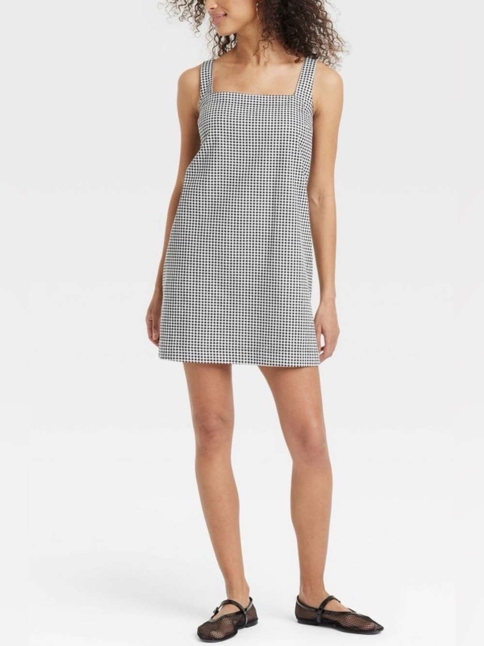 a. new day checkered mini dress, black and white size Large